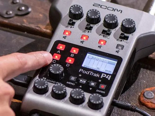 Zoom-P4 Portátil Professional Audio Podcast Recorder, 4 Mic-entrada, gravação, entrevista, Podcast, Zoom