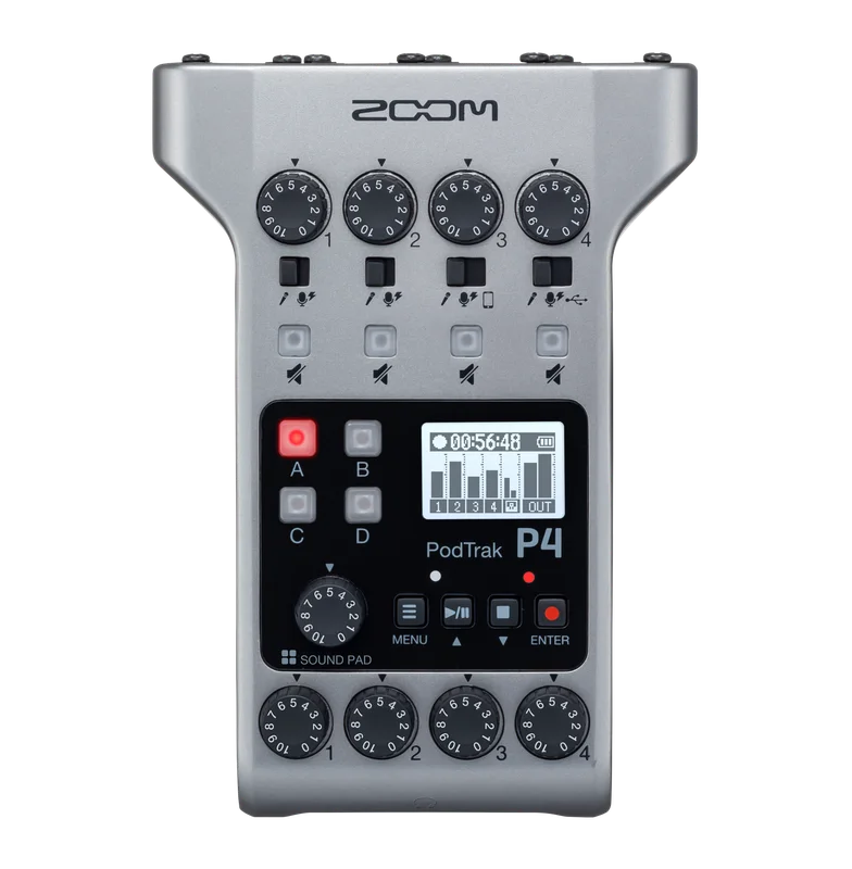 Zoom-P4 Portátil Professional Audio Podcast Recorder, 4 Mic-entrada, gravação, entrevista, Podcast, Zoom