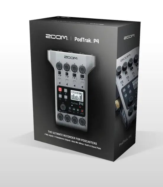 Zoom-P4 Portátil Professional Audio Podcast Recorder, 4 Mic-entrada, gravação, entrevista, Podcast, Zoom