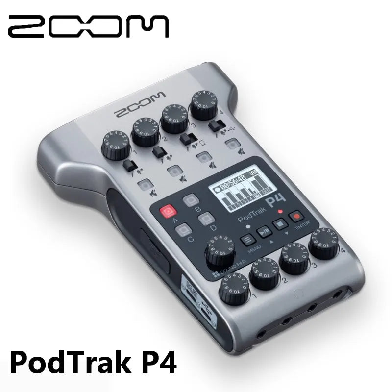 Zoom-P4 Portátil Professional Audio Podcast Recorder, 4 Mic-entrada, gravação, entrevista, Podcast, Zoom