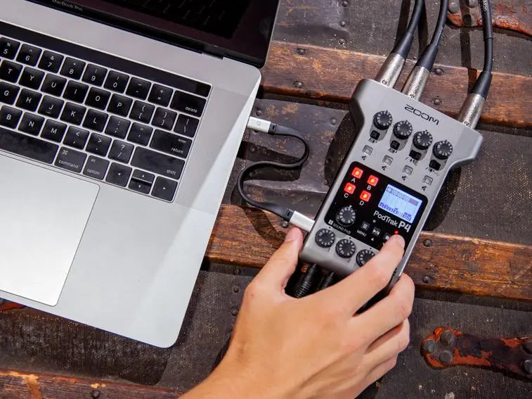 Zoom-P4 Portátil Professional Audio Podcast Recorder, 4 Mic-entrada, gravação, entrevista, Podcast, Zoom