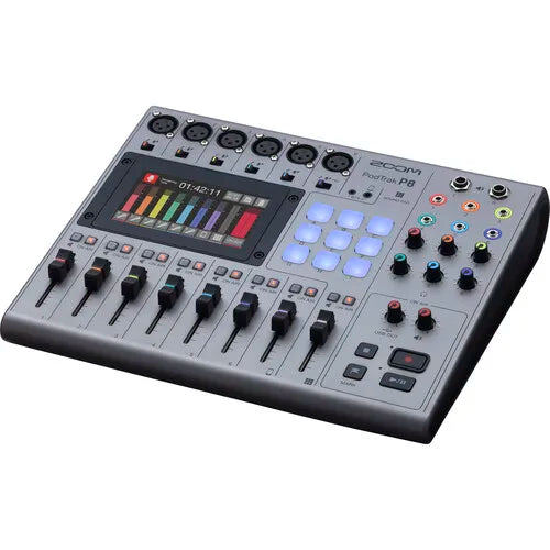Zoom-P8 Portátil Multitrack Podcast Recorder, Podcast Recorder, Dedicado Headphone, Saída para Sound Engineer