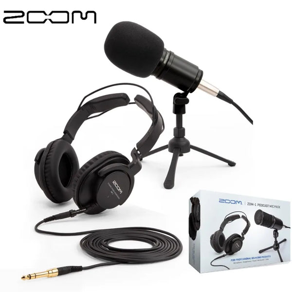Zoom ZDM-1 PODCAST MIC Pack, ZDM-1 Microfone e ZHP-1 Headphone, Conjunto de Gravação para Podcast Sonoro Profissional, ZDM-1PMP