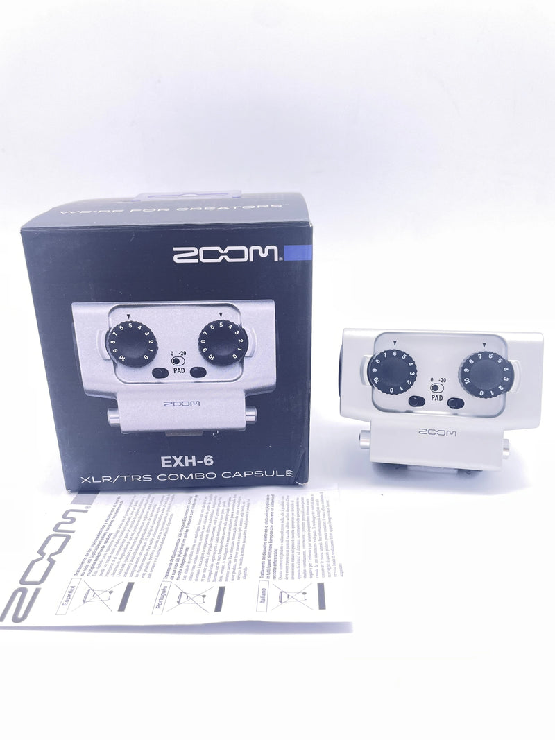 Zoom original EXH-6 duplo xlr/trs combinação entrada cápsula microfone para h5, h6, U-44, f4 e f8 portátil gravador digital