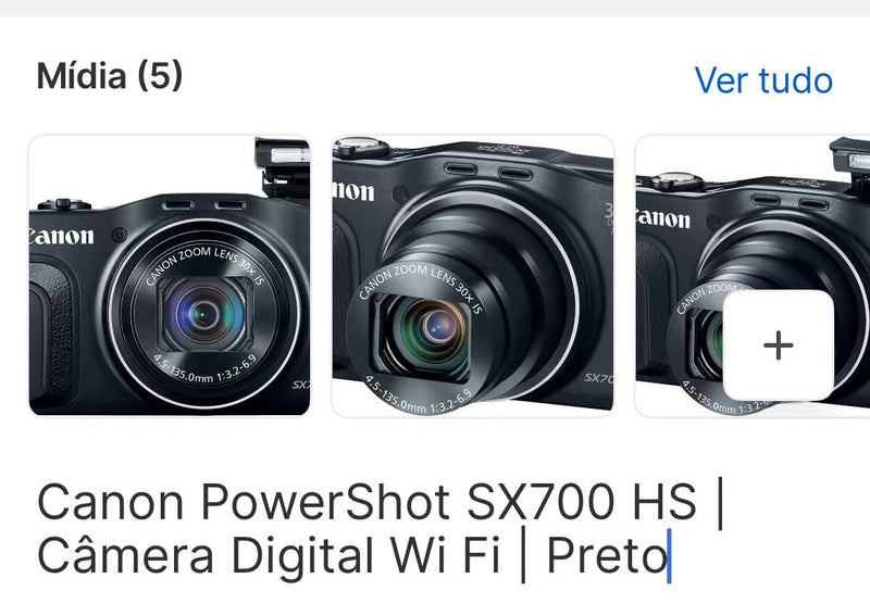 Câmera digital Canon PowerShot SX740 com zoom óptico 40x e LCD de inclinação de 3 polegadas - 4K VIdeo Wi-Fi NFC Bluetooth habilitado corpo preto