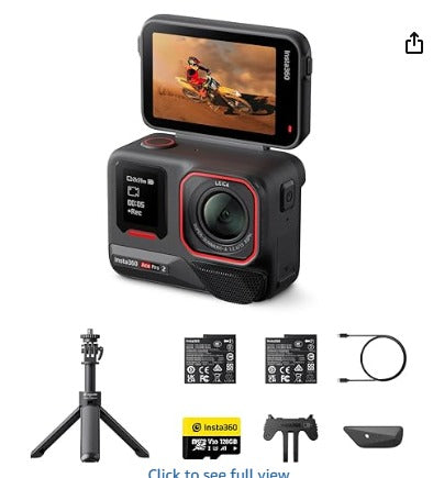 Câmera de ação à prova d'água Insta360 Ace Pro 2 - 8K projetada em colaboração com Leica, chips AI duplos, sensor de 1/1,3 polegadas