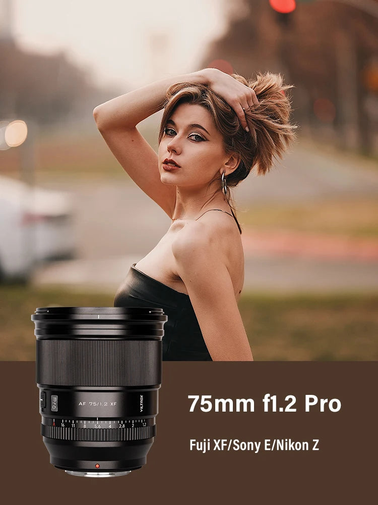 do Brasil sem imposto VILTROX 27mm 75mm F1.2 para Fuji X 27mm f1.2 Sony e mount lente Nikon Z lente Auto Foco Grande Abertura Retrato APS-C para Fujifilm Camera A6700 FX30 FX3 zve10 zve1 Z30 Z6 Z8 Z5 XT5 X-PRO3 X-T20