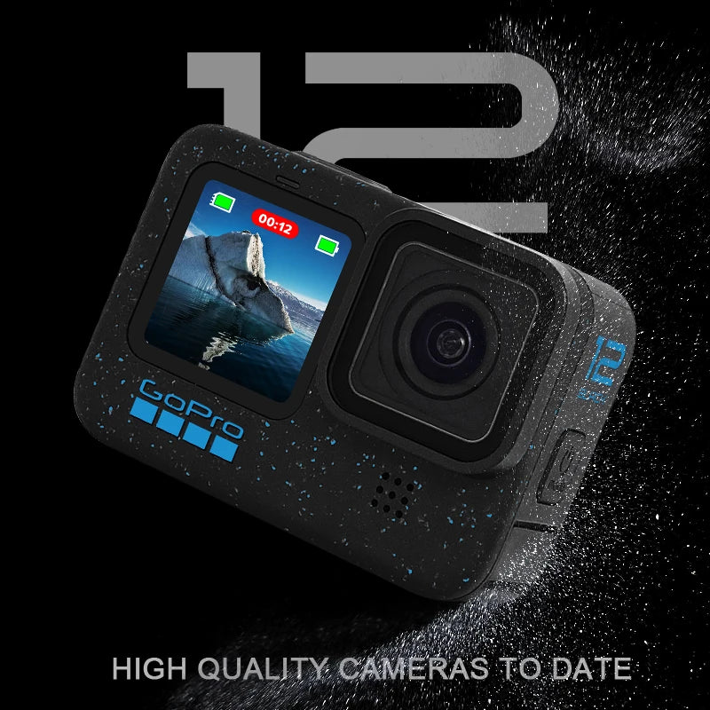 (isenção de direitos) GoPro-HERO12 Câmera de Ação Negra, HyperSmooth6.0, Vídeo 5.3K60fps, 27MP, Capacete Go Pro12, Câmera Esportiva