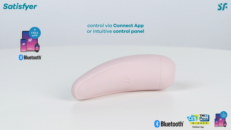 Satisfyer Curvy 2+ Clitoral Stimulator + Vibrator with App - Clit Sucker, IPX7