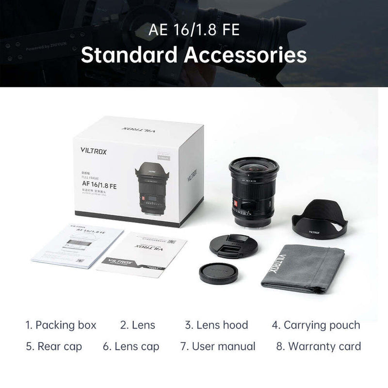 Viltrox 16mm F1.8 Full Frame Wide Angle Auto Focus Lens for Sony E-mount Cameras