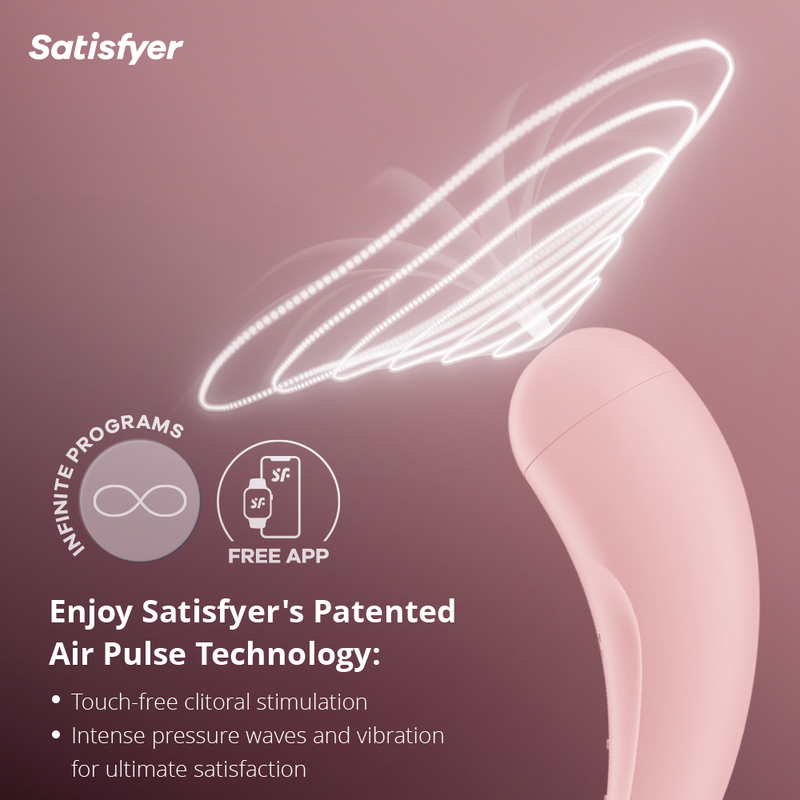 Satisfyer Curvy 2+ Clitoral Stimulator + Vibrator with App - Clit Sucker, IPX7