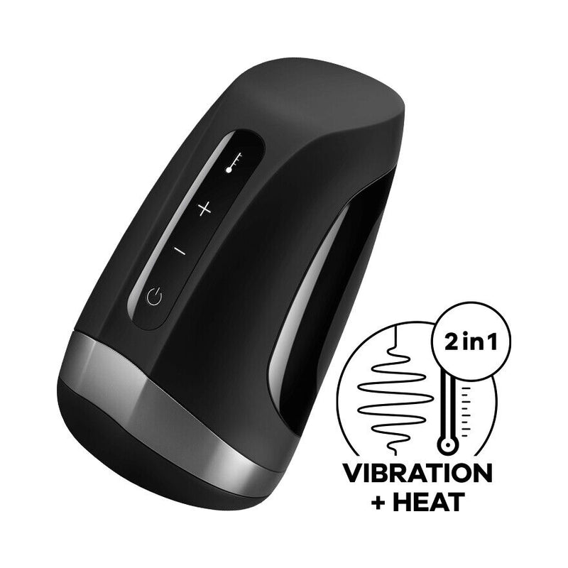 Satisfyer Men Heat - Silicone Vibrating and Warming Masturbator for Men-