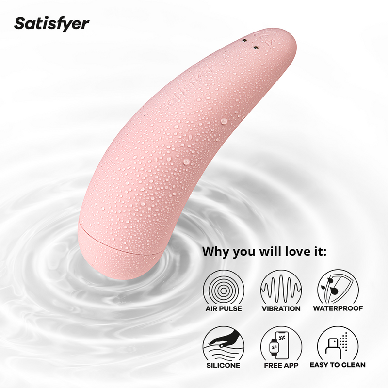 Satisfyer Curvy 2+ Clitoral Stimulator + Vibrator with App - Clit Sucker, IPX7