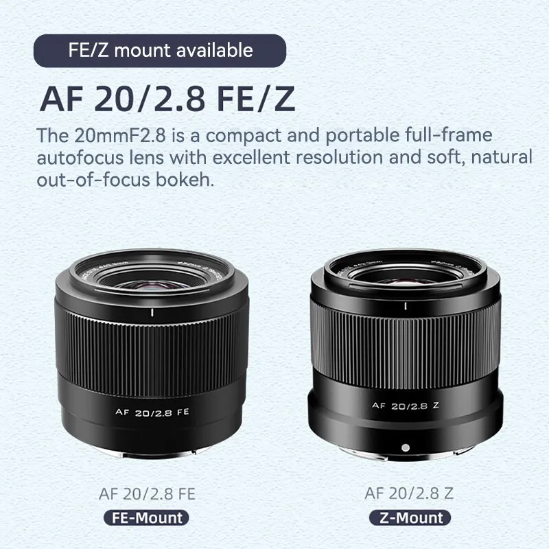 Viltrox AF 20mm F2.8 Auto Focus Full Frame Prime Lens For Nikon Z mount Cameras