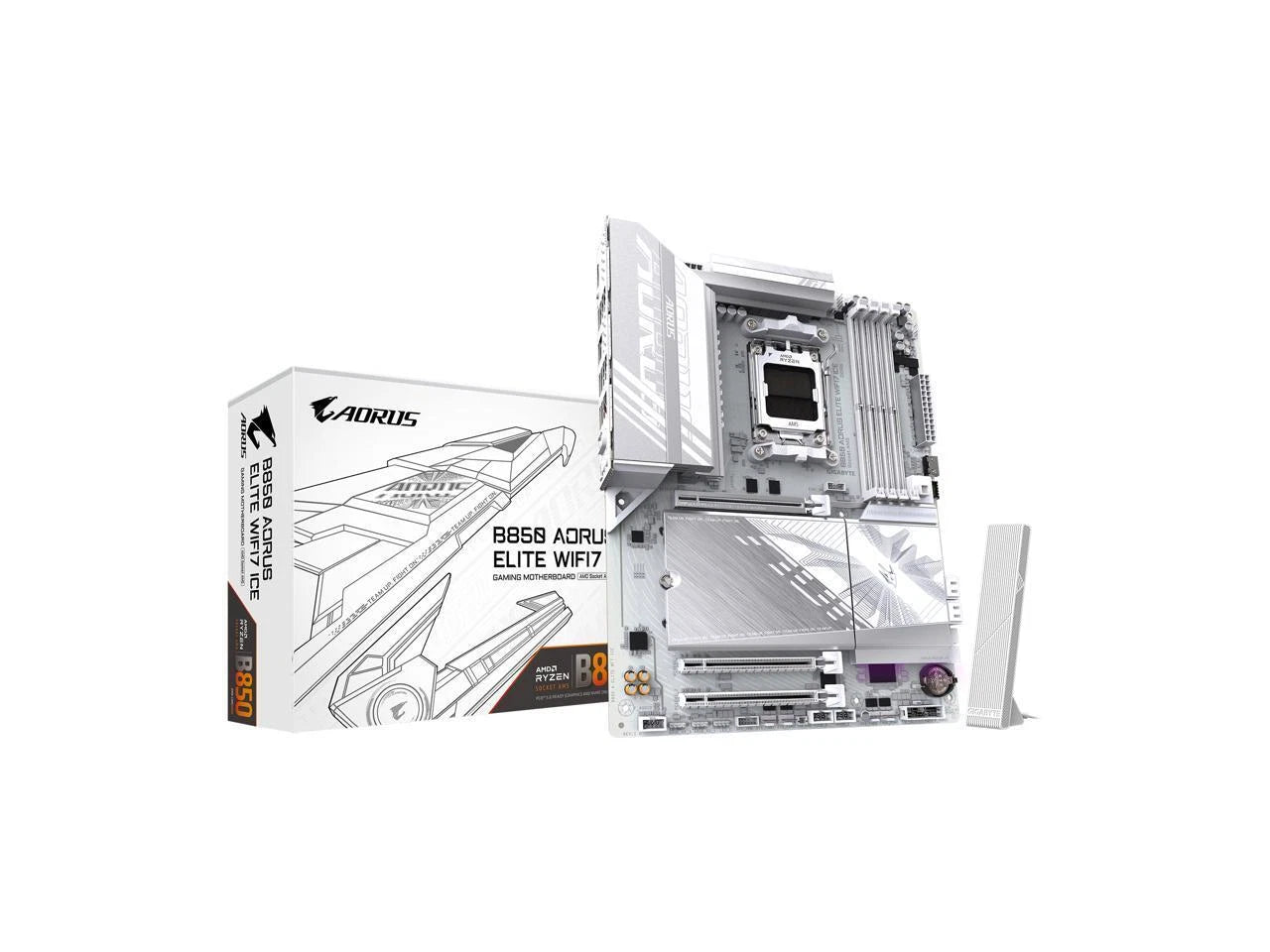 INYUDA B850M AORUS ELITE WIFI7 Motherboard, AMD B850, Socket AM5, ATX / 84717040 / WHITE