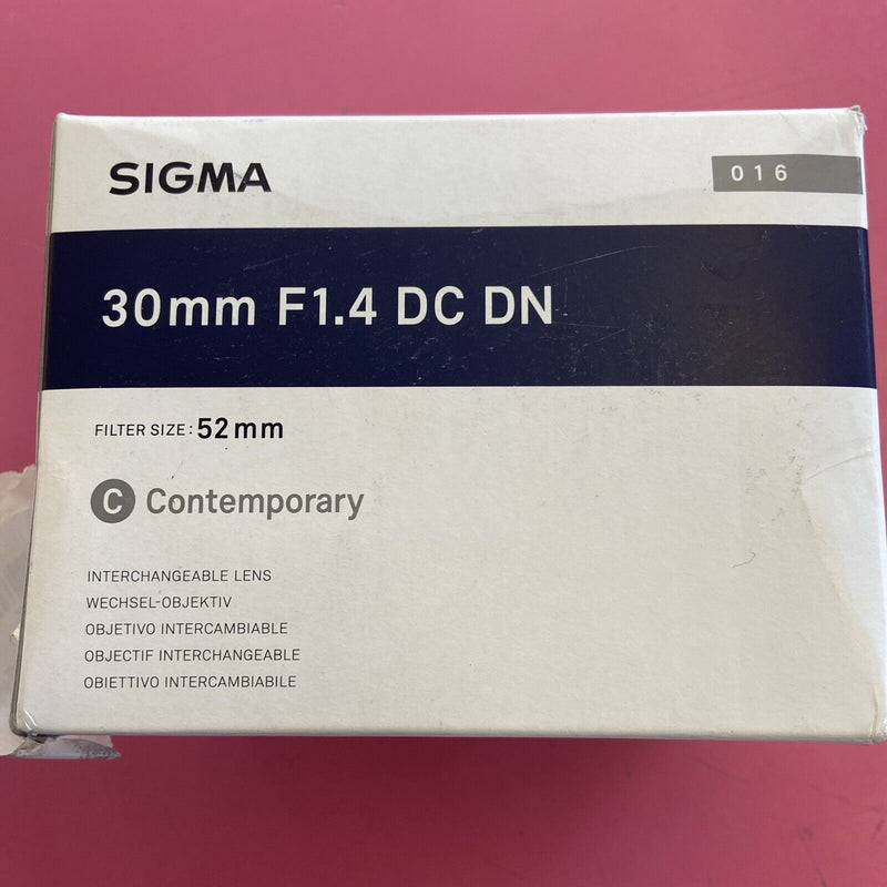 Sigma DC DN 30mm F/1.4 Contemporary Lens for X Mount (OPEN BOX)