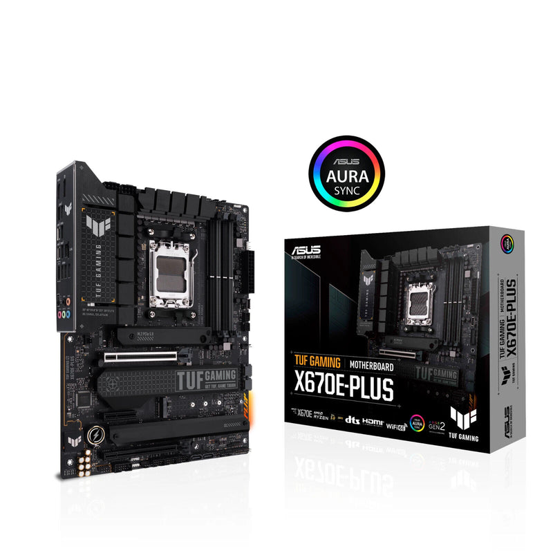 Asus TUF GAMING X670E-PLUS AMD AM5 Motherboard PCIe 5.0, DDR5 four M.2 slots