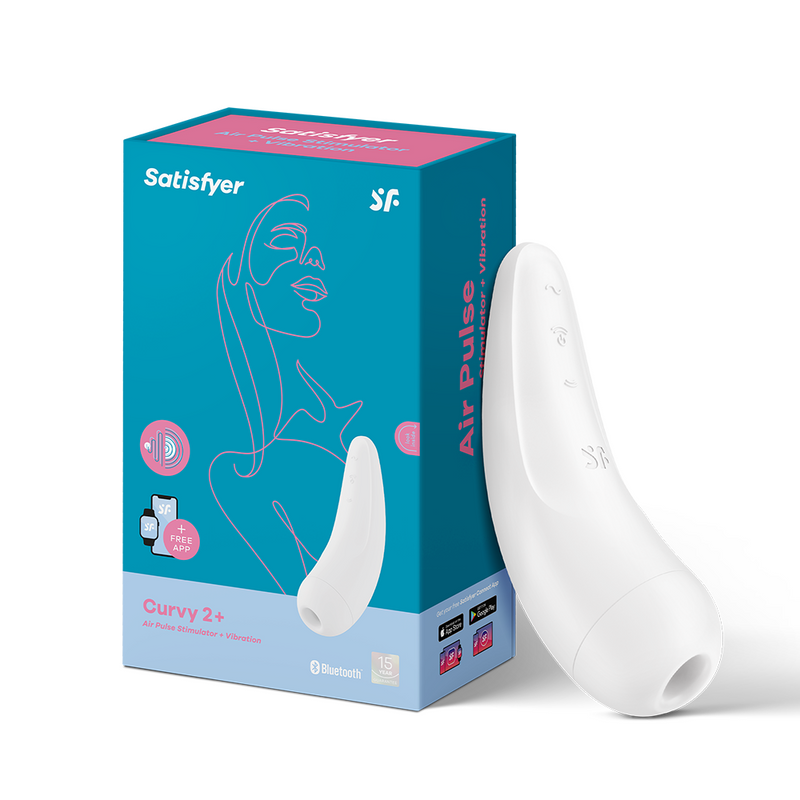 Satisfyer Curvy 2+ Clitoral Stimulator + Vibrator with App - Clit Sucker, IPX7