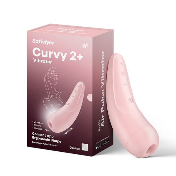 Satisfyer Curvy 2+ Clitoral Stimulator + Vibrator with App - Clit Sucker, IPX7