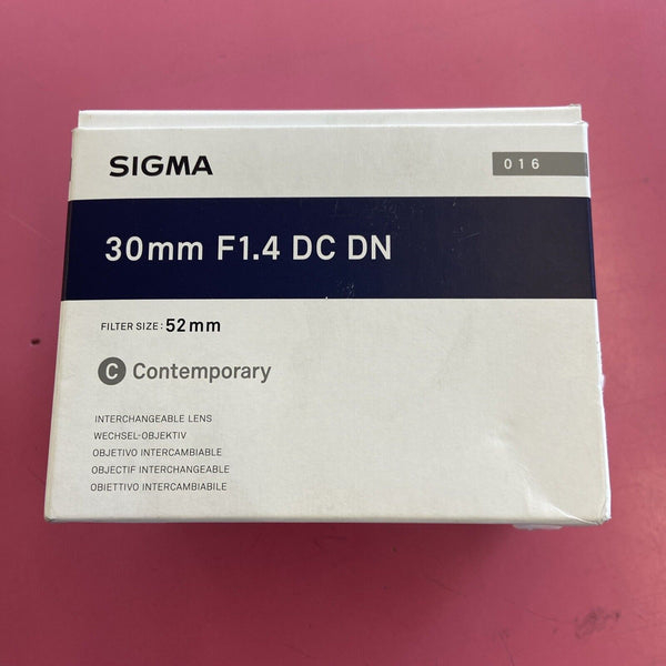 Sigma DC DN 30mm F/1.4 Contemporary Lens for X Mount (OPEN BOX)
