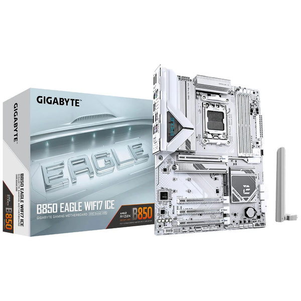 Placa-mãe Gigabyte B850 EAGLE WiFi7 ICE AM5 DDR5 ATX Bluetooth 5.4 M.2 PCIe-