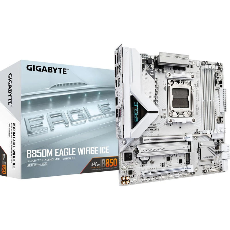 Placa-mãe Gigabyte B850M EAGLE WIFI6E ICE - AMD B850 AM5 Max256GB DDR5-