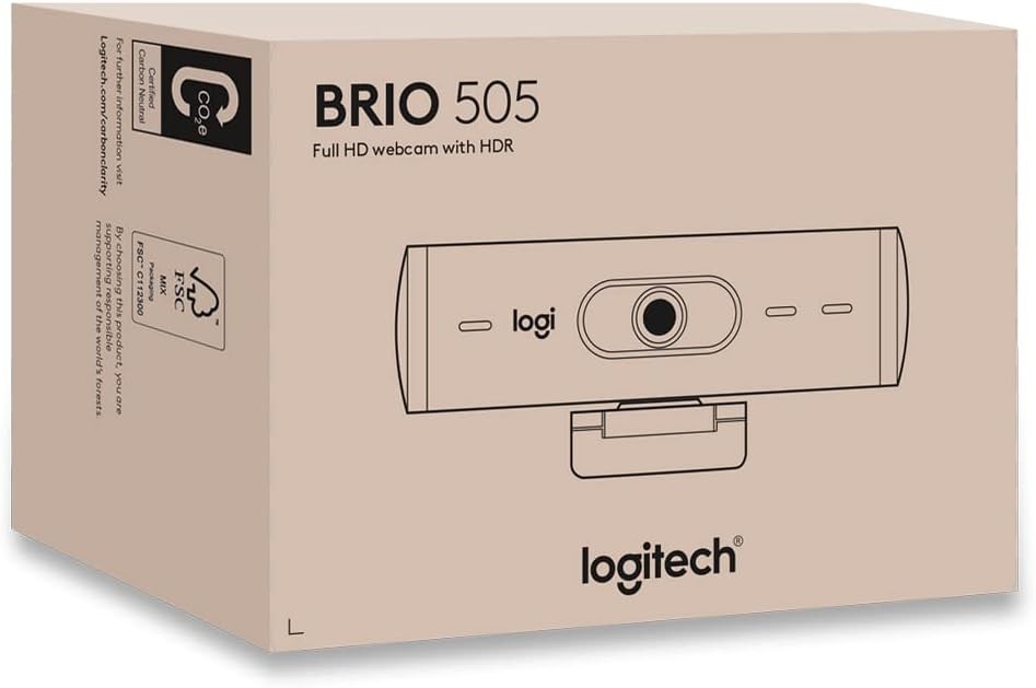 webcam Brio 505, com fluxo integrado de foco automático, HD 1080p, para streaming e gravação, origin /85258929 /  Brio 505