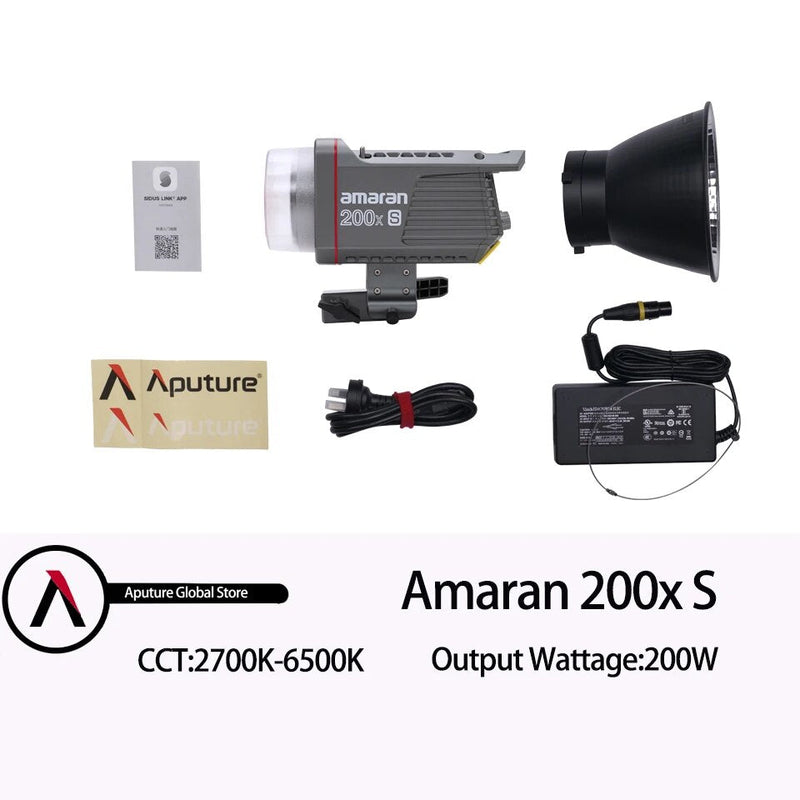 Aputure-Amaran 200x S Video Light, 200W, bi-color, iluminação de fotografia COB, controle Bluetooth App para gravação de filme, filmagem ao ar livre