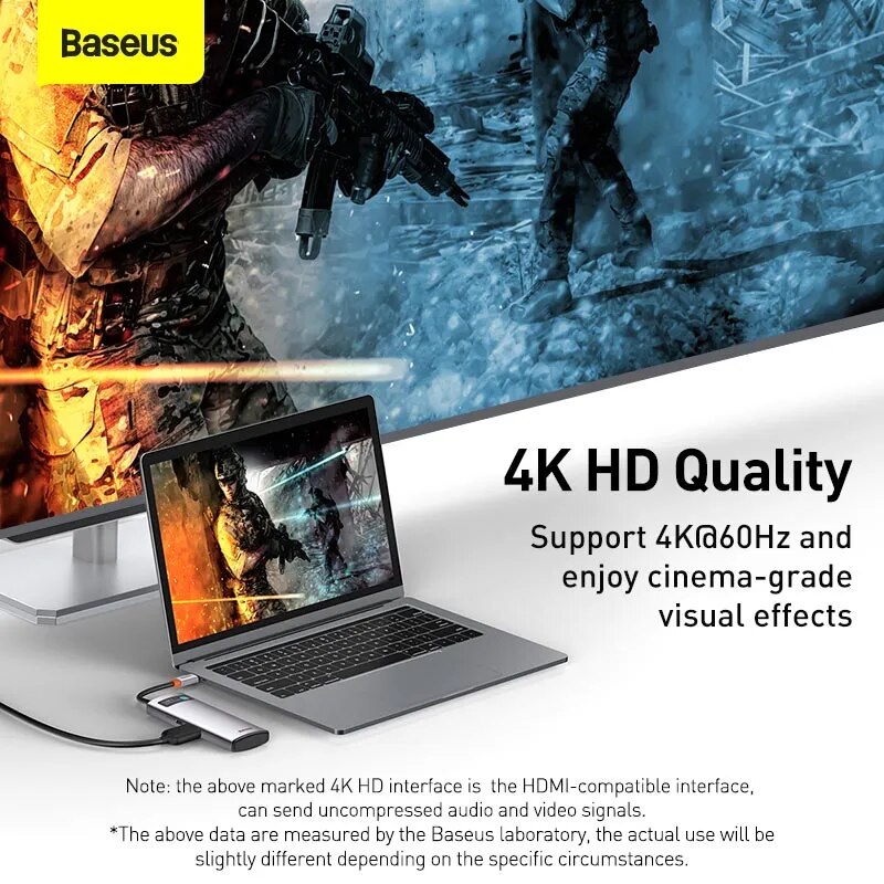 Baseus-HUB USB C para Macbook Pro Air Surface Pro 7, USB 3.0, Tipo C, Multi HUB, Rede Ethernet, Dock Station, Splitter