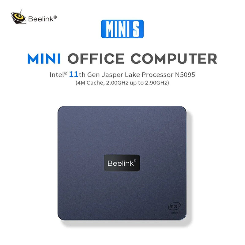 Beelink Desktop Gaming Computer, Mini S, Intel, 11th Gen, N5095, N100, S12 Pro, DDR4, 8GB, 128GB, SSD, N95 VS, GK3V, J4125