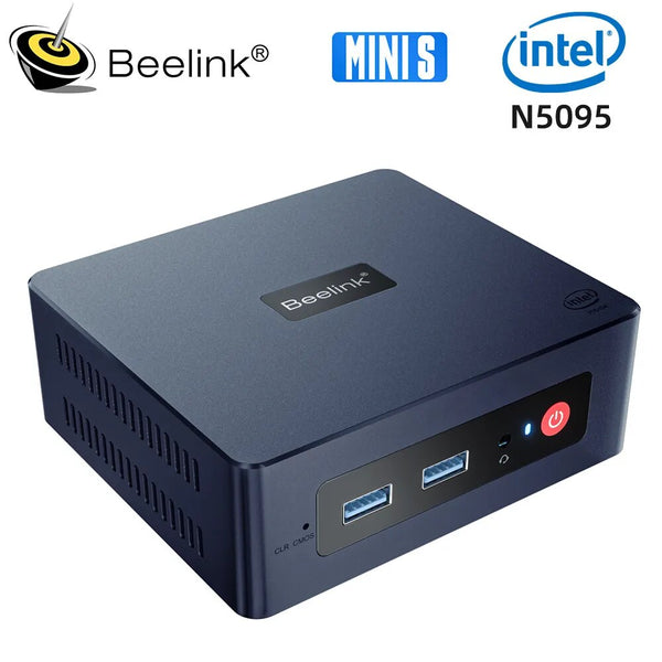 Beelink Desktop Gaming Computer, Mini S, Intel, 11th Gen, N5095, N100, S12 Pro, DDR4, 8GB, 128GB, SSD, N95 VS, GK3V, J4125