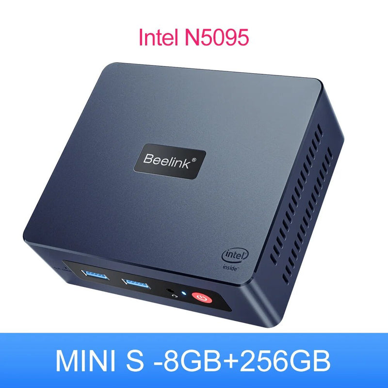 Beelink Desktop Gaming Computer, Mini S, Intel, 11th Gen, N5095, N100, S12 Pro, DDR4, 8GB, 128GB, SSD, N95 VS, GK3V, J4125