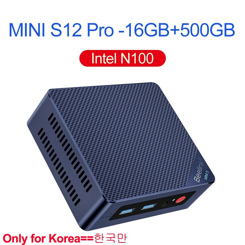 Beelink Desktop Gaming Computer, Mini S, Intel, 11th Gen, N5095, N100, S12 Pro, DDR4, 8GB, 128GB, SSD, N95 VS, GK3V, J4125