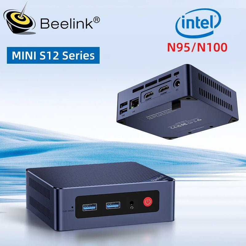 Beelink Desktop Gaming Computer, Mini S, Intel, 11th Gen, N5095, N100, S12 Pro, DDR4, 8GB, 128GB, SSD, N95 VS, GK3V, J4125