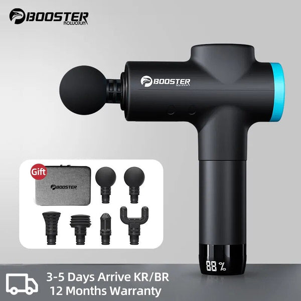 Booster-M2-B pistola de massagem elétrica, percussão profunda do tecido, massageador muscular, portátil, corpo, costas, fitness