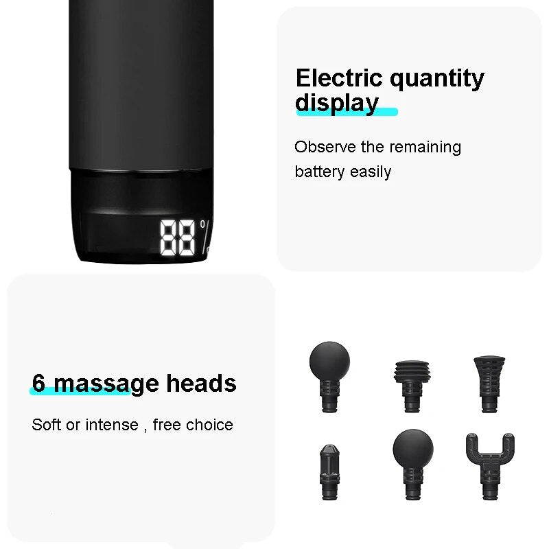 Booster-M2-B pistola de massagem elétrica, percussão profunda do tecido, massageador muscular, portátil, corpo, costas, fitness
