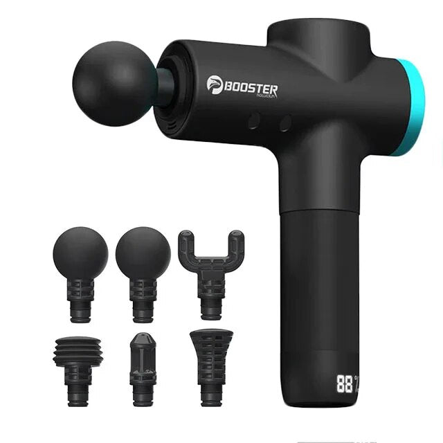 Booster-M2-B pistola de massagem elétrica, percussão profunda do tecido, massageador muscular, portátil, corpo, costas, fitness