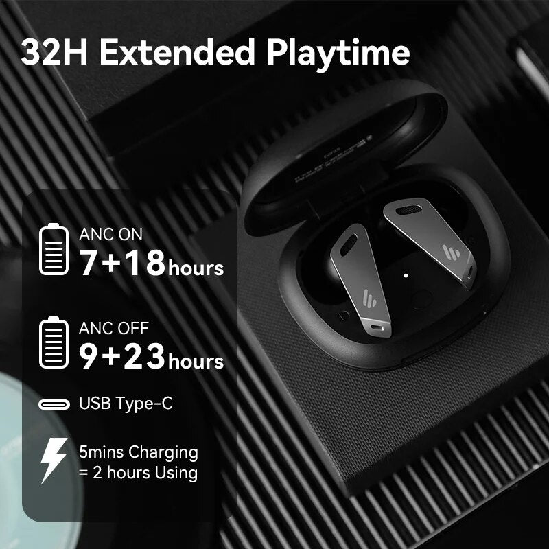 Edifier twsnb2 pro tws anc sem fio bluetooth fone de ouvido cancelamento ruído ativo jogos fones bluetooth 5.0 32h playtime