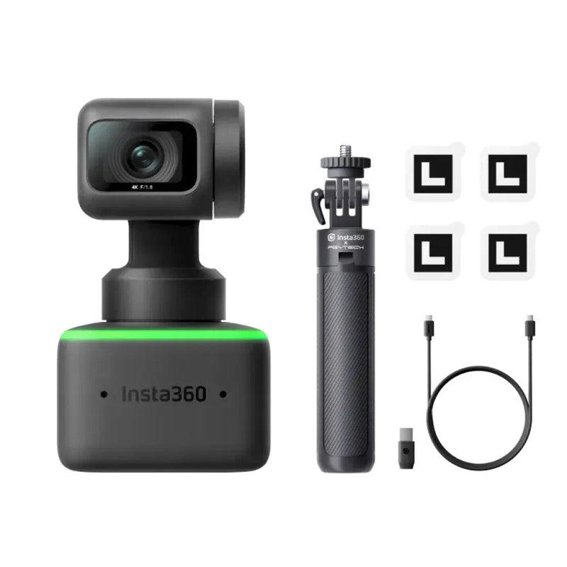 Insta360-Webcam com Sensor, Rastreamento AI, Controle de Gestos, HDR, Microfones com Cancelamento de Ruído, Modos Especializados, 1/2 ", Link - 4K