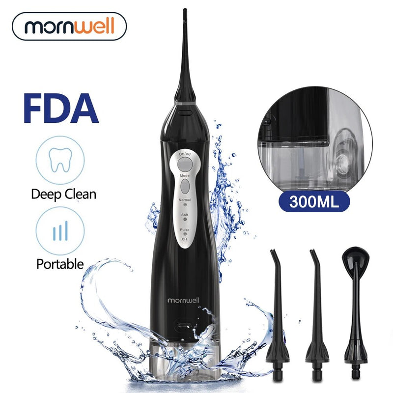 Irrigador oral usb recarregável água flosser portátil dental jato de água 300ml tanque de água à prova dwaterproof água dentes mais limpo