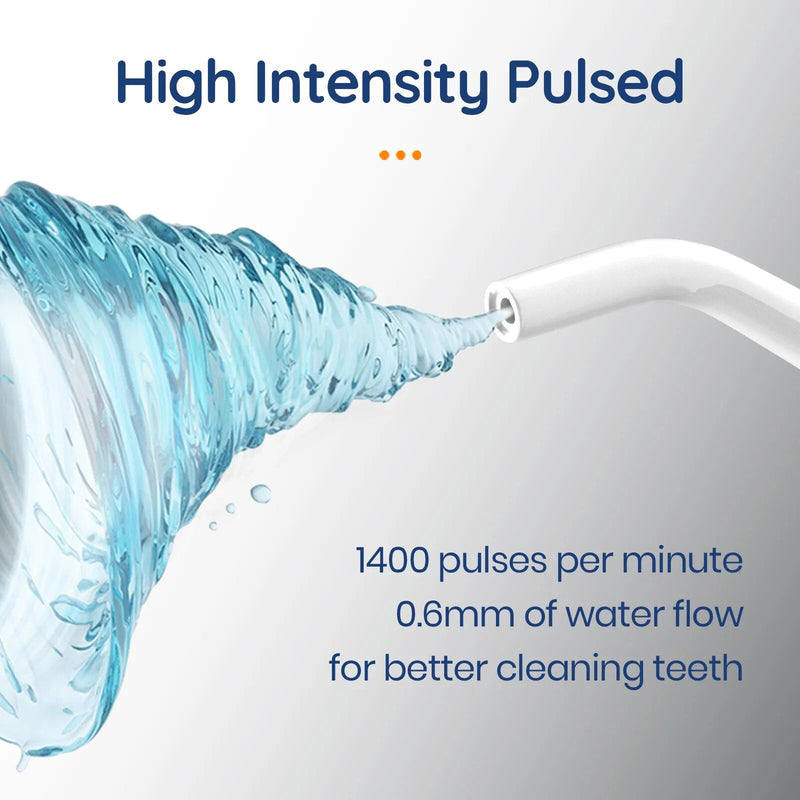Irrigador oral usb recarregável água flosser portátil dental jato de água 300ml tanque de água à prova dwaterproof água dentes mais limpo