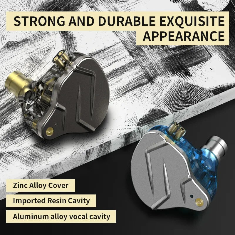 KZ-ZSN Pro Metal Fones De Ouvido, 1BA + 1DD Tecnologia Híbrida, HiFi Bass Earbuds, In Ear Monitor Headphones, Esporte Ruído Cancelamento Headset