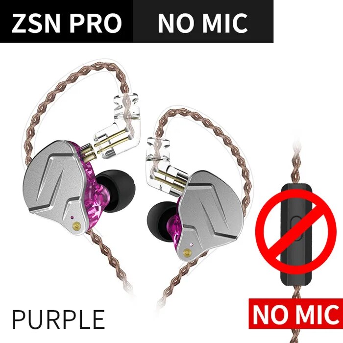 KZ-ZSN Pro Metal Fones De Ouvido, 1BA + 1DD Tecnologia Híbrida, HiFi Bass Earbuds, In Ear Monitor Headphones, Esporte Ruído Cancelamento Headset