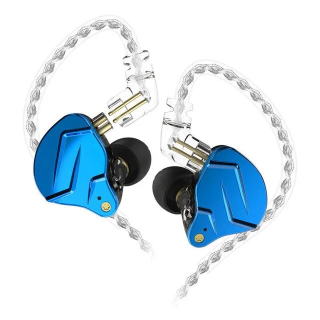 Kz-zsn pro x 1ba + fone de ouvido 1dd, fone de ouvido de metal hifi, intra-auricular, esporte, controle de ruído, zax, zsx, as10, asf, as16, as06