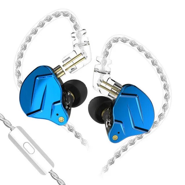Kz-zsn pro x 1ba + fone de ouvido 1dd, fone de ouvido de metal hifi, intra-auricular, esporte, controle de ruído, zax, zsx, as10, asf, as16, as06