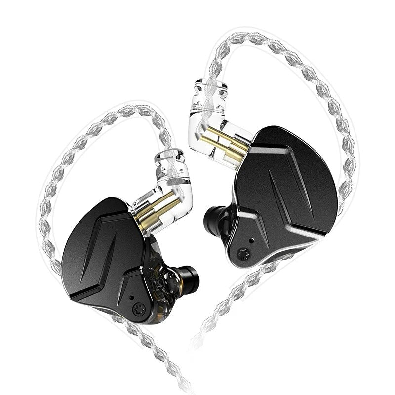 Kz-zsn pro x 1ba + fone de ouvido 1dd, fone de ouvido de metal hifi, intra-auricular, esporte, controle de ruído, zax, zsx, as10, asf, as16, as06