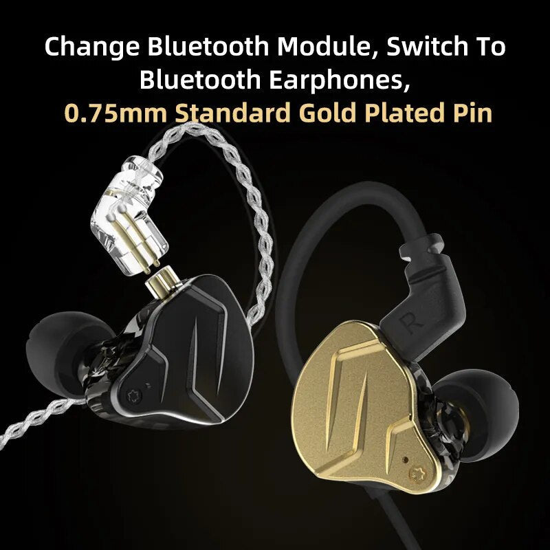 Kz zsn pro x metal fones de ouvido 1ba + 1dd tecnologia híbrida alta fidelidade graves no monitor fone esporte com cancelamento ruído