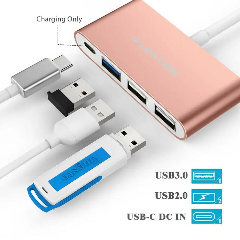 Lention 4-em-1 USB-C hub com tipo c usb 3.0 usb 2.0 compatível 2023-2016 macbook pro 13-16 adaptador de conexão multiport
