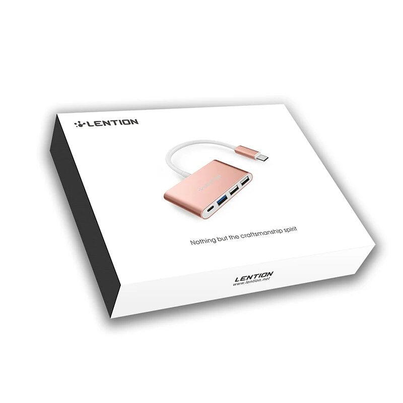 Lention 4-em-1 USB-C hub com tipo c usb 3.0 usb 2.0 compatível 2023-2016 macbook pro 13-16 adaptador de conexão multiport