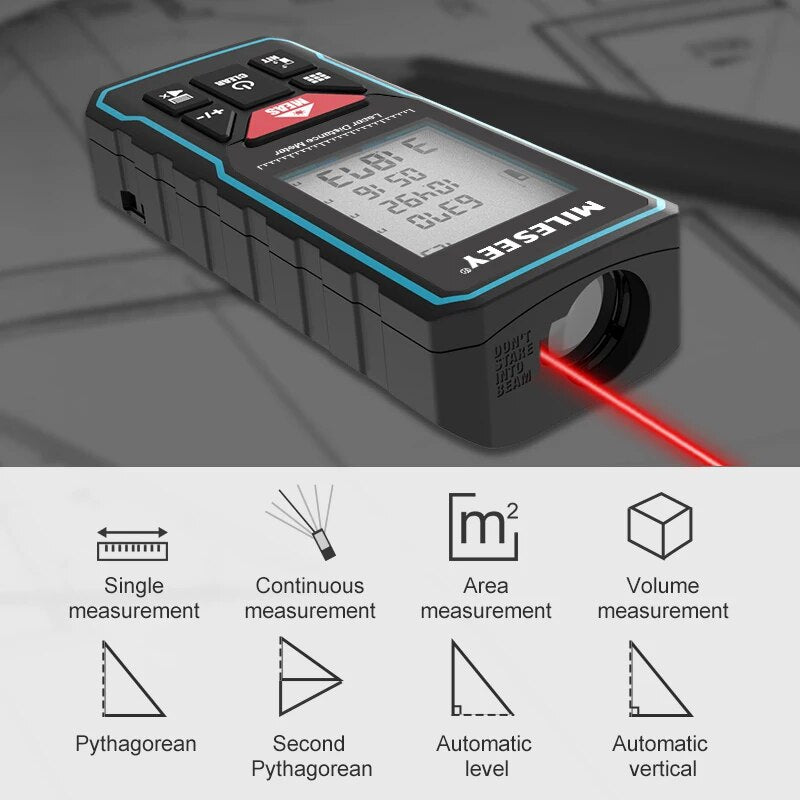 Mileseey Digital Laser Rangefinder, distância medidor, fita métrica, X5